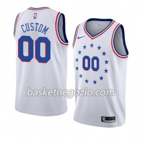 Canotte Uomo Philadelphia 76ers Personalizzate 2018-19 Nike Bianco Swingman